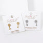 White Gold Dipped CZ Pave Key Stud Earrings