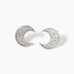 18k Gold Dipped CZ Pave Moon Post Stud Earrings