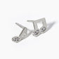 18k Gold Dipped CZ Pave Musical Notes Post Stud Earrings