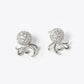 18k Gold Dipped CZ Pave Octopus Stud Earrings