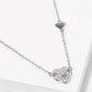 18K Gold Dipped CZ Pave Overlapped Two Heart Pendant Necklace