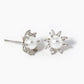 18k Gold Dipped CZ Pave Pearl Flower Stud Earrings