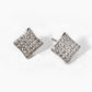 18k Gold Dipped CZ Pave Rhombus Shape Stud Earrings