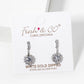 White Gold Dipped CZ Pave Round Drop Stud Earrings
