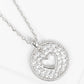 18K Gold Dipped CZ Pave Round Heart Pendant Necklace