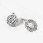 18k Gold Dipped CZ Pave Round Post Stud Earrings