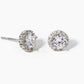 18k Gold Dipped CZ Pave Round Stud Earrings