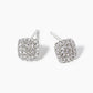 18k Gold Dipped CZ Pave Rounded Square Post Stud Earrings
