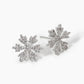 18k Gold Dipped CZ Pave Snowflake Stud Earrings