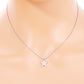 White Gold Dipped CZ Pave Star Pendant Delicate Necklace