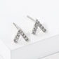 18K Gold Dipped CZ Pave Triangle Shape Stud Earrings