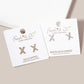 White Gold Dipped CZ Pave X Shape Stud Earrings