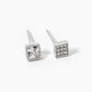 18k Gold Dipped CZ Princess Stud Earrings