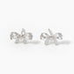 18k Gold Dipped CZ Ribbon Bow Stud Earrings