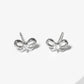 18K Gold Dipped CZ Stone Ribbon Bow Post Stud Earrings