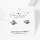 White Gold Dipped CZ Pave Saturn Post Stud Earrings