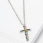 18K Gold Dipped Cubic Zirconia Pave 15mm Cross Pendant Necklace