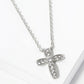 18K Gold Dipped Cubic Zirconia Pave Cross Pendant Necklace