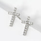 18K Gold Dipped Cubic Zirconia Pave Cross Stud Earrings