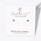 White Gold Dipped Dainty CZ Heart Post Stud Earrings