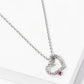 18K Gold Dipped Dainty Heart With Pink Stone Pendant Necklace
