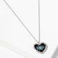 18k Gold Dipped Enamel Evil Eye In CZ Pave Heart Pendant Necklace