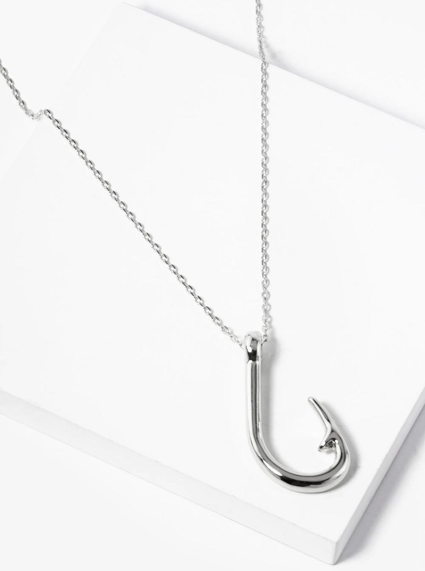 18k Gold Dipped Fishing Hook Pendant Necklace