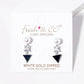 White Gold Dipped Geometric CZ Pearl Dangle Post Stud Earrings