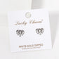 White Gold Dipped Geometric Elephant Stud Earrings