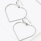 18K Gold Dipped Large Wire Heart Drop Lightweight Earrings