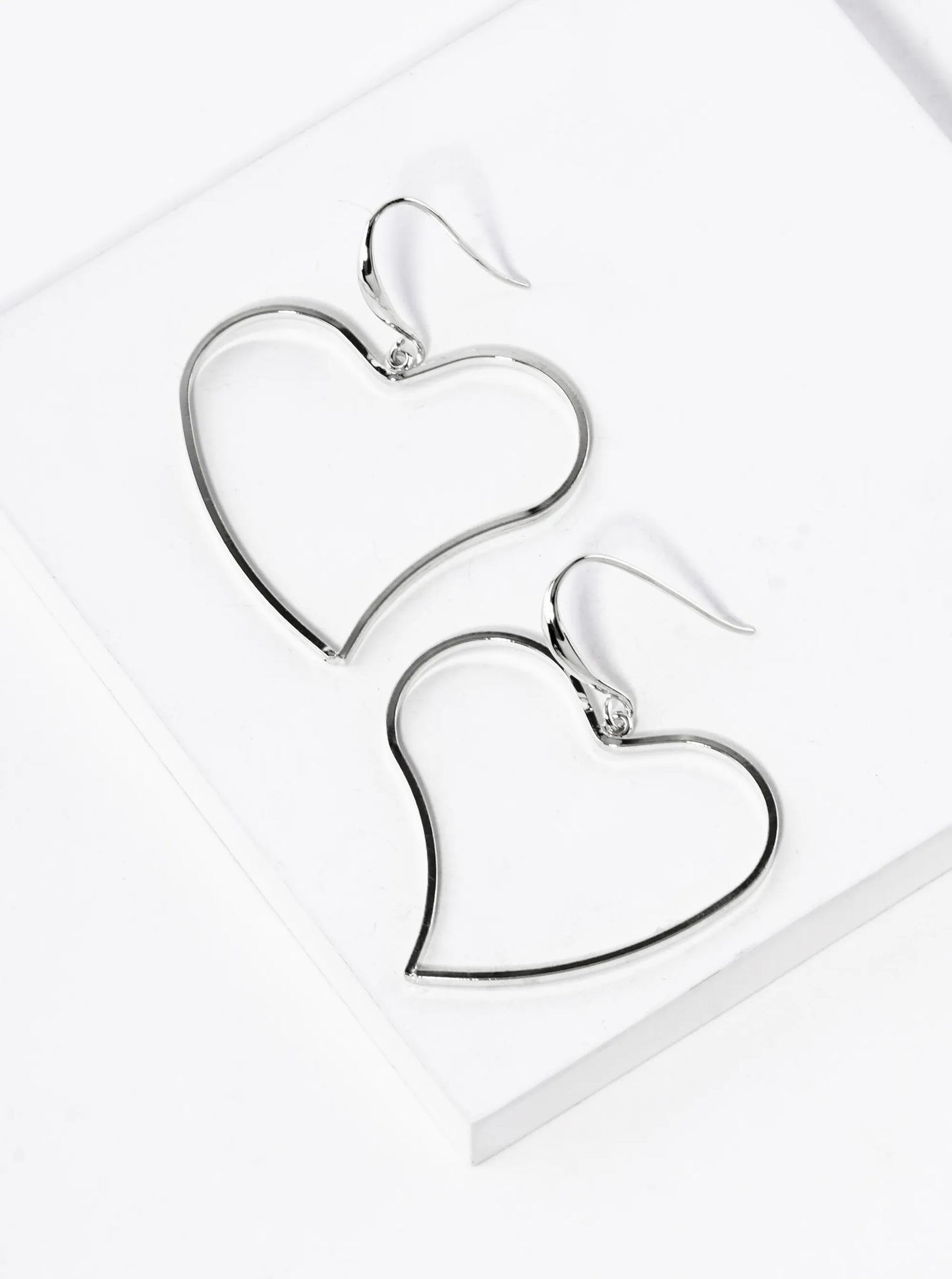 18K Gold Dipped Organic Wire Heart Drop Lightweight Earrings