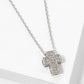 18K Gold Dipped Pave Cubic Zirconia 11mm Cross Pendant Necklace
