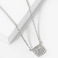 18K Gold Dipped Pave Cubic Zirconia 6mm Square Pendant Necklace
