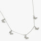 18K Gold Dipped Pave Cubic Zirconia Five Butterflies Pendant Necklace