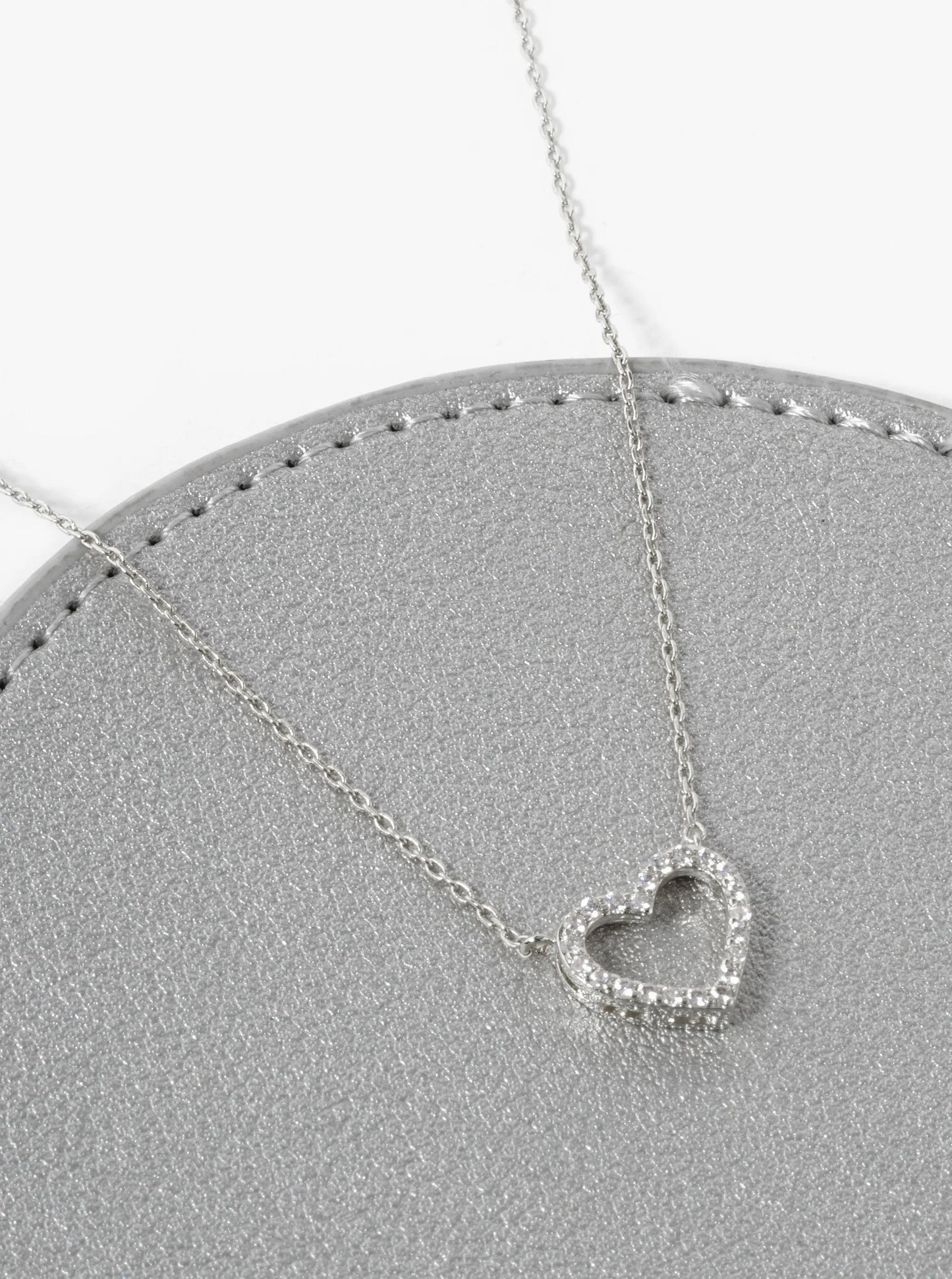 18K Gold Dipped Pave Cubic Zirconia Heart Pendant Necklace