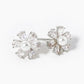 18k Gold Dipped Pearl CZ Flower Stud Earrings