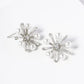 18k Gold Dipped Pearl CZ Pave Snowflake Stud Earrings