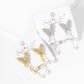 White Gold Dipped Pearl Drop CZ Pave Butterfly Dangle Earrings