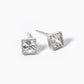 18k Gold Dipped Square 4mm CZ Stone Post Stud Earrings