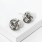 18K Gold Dipped Textured 11mm Love Knot Stud Earrings