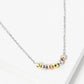 18K Gold Dipped Tri Color Textured Beads Pendant Delicate Necklace