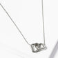 18k Gold Dipped You And Me Engraved CZ Pave Interlocking Quatrefoil Pendant Necklace
