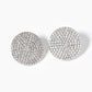 18k Gold Dipped 15mm CZ Pave Round Statement Post Stud Earrings