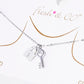 White Gold Dipped CZ  Padlock And Heart Key Pendant Delicate Necklace