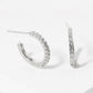 18k Gold Dipped CZ Pave 12mm Open Hoop Earrings