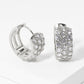 18k Gold Dipped CZ Pave 15mm Huggie Hoop Earrings