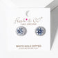 White Gold Dipped CZ Pave 4-prong Cubic Zirconia Post Stud Earrings