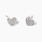 18k Gold Dipped CZ Pave 4mm Heart Post Stud Earrings