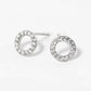 18k Gold Dipped CZ Pave 7mm Circle Post Stud Earrings