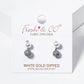 White Gold Dipped CZ Pave Ball Drop Pearl Post Stud Earrings